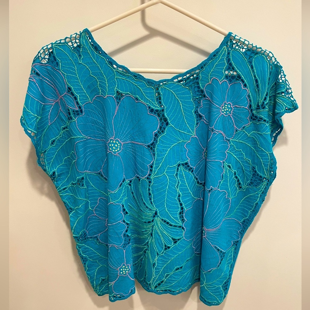 Vintage embroidered lace top